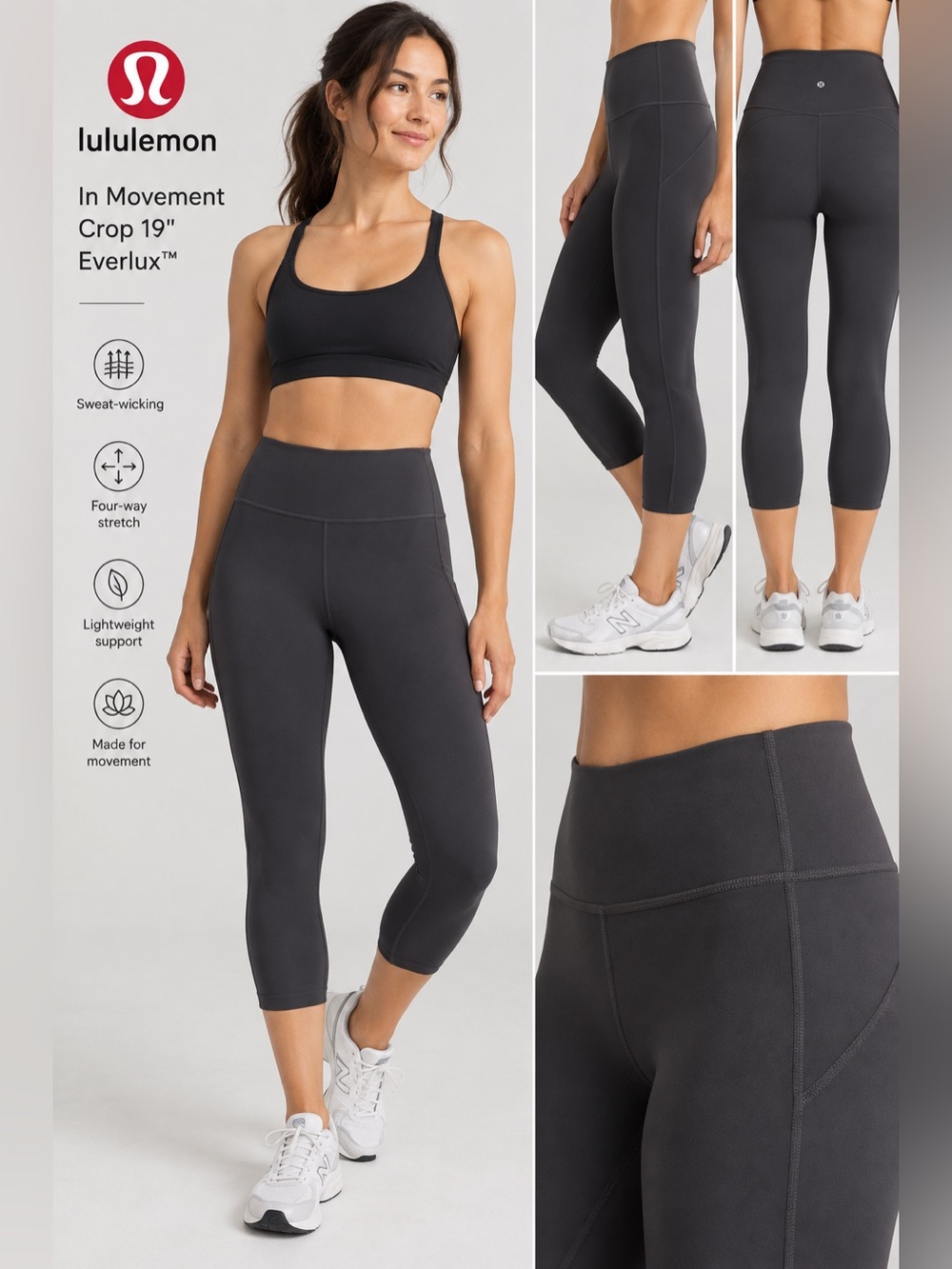 lululemon Wunder Under Crop 21” High-Rise Full-On Luxtreme Size 10